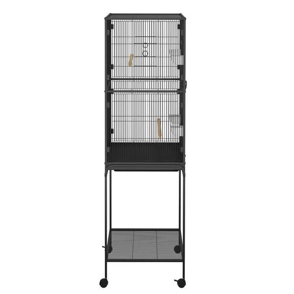 Vogelkäfig 79 x 46 x 159 cm schwarz