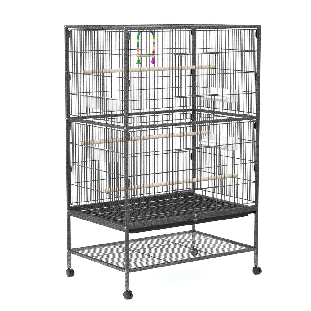 Vogelkäfig 79 x 52 x 135 cm schwarz