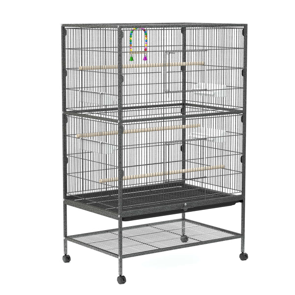 Vogelkäfig 79 x 52 x 135 cm schwarz