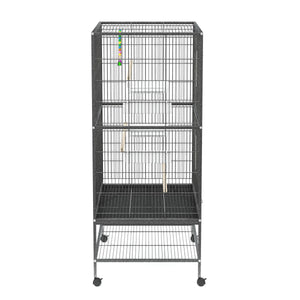 Vogelkäfig 79 x 52 x 135 cm schwarz