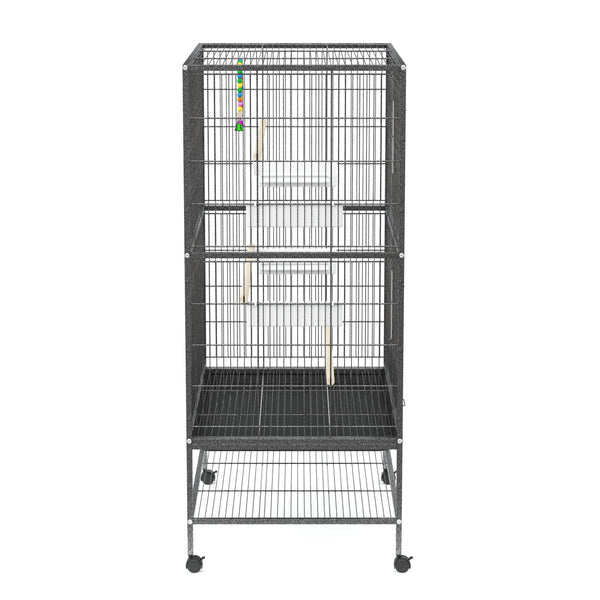 Vogelkäfig 79 x 52 x 135 cm schwarz