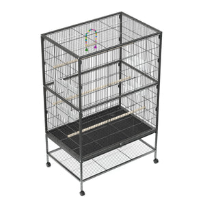 Vogelkäfig 79 x 52 x 135 cm schwarz