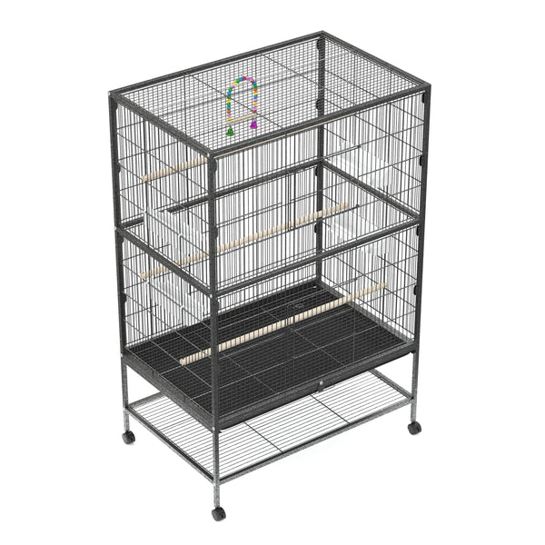 Vogelkäfig 79 x 52 x 135 cm schwarz