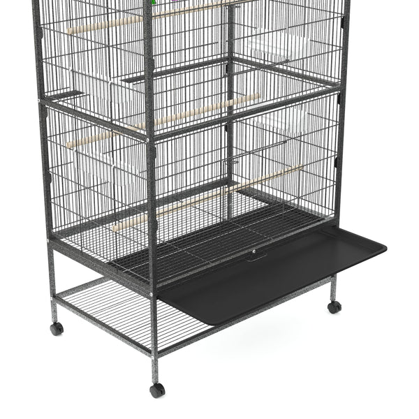 Vogelkäfig 79 x 52 x 135 cm schwarz
