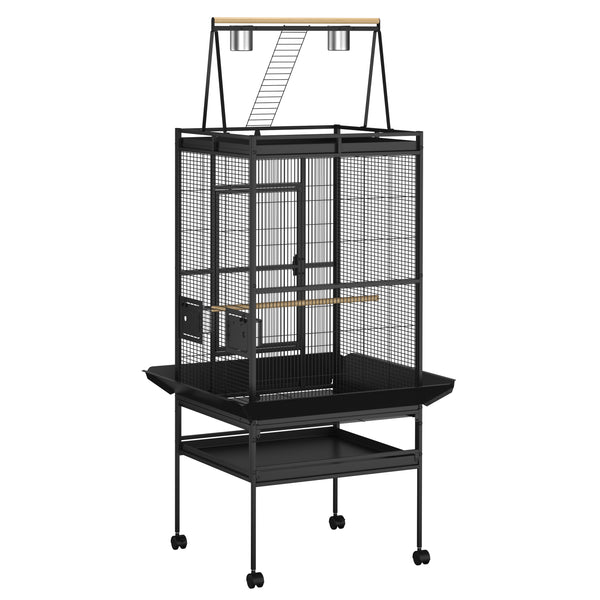 Vogelkäfig 81 x 77 x 174 cm schwarz
