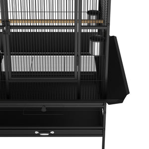 Vogelkäfig 81 x 77 x 174 cm schwarz