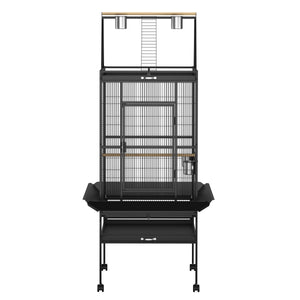 Vogelkäfig 81 x 77 x 174 cm schwarz