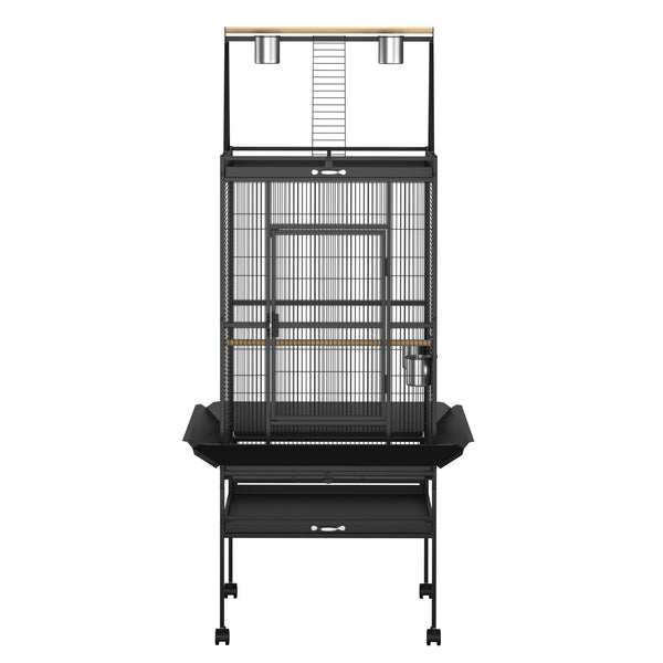 Vogelkäfig 81 x 77 x 174 cm schwarz