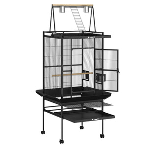 Vogelkäfig 81 x 77 x 174 cm schwarz
