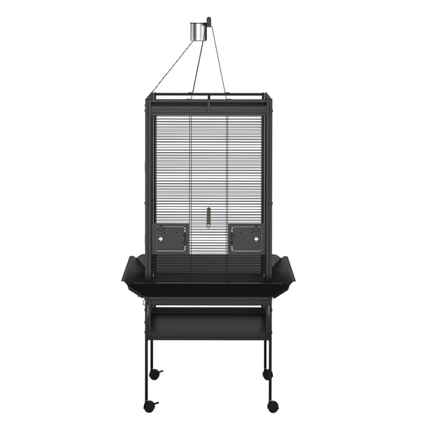 Vogelkäfig 81 x 77 x 174 cm schwarz