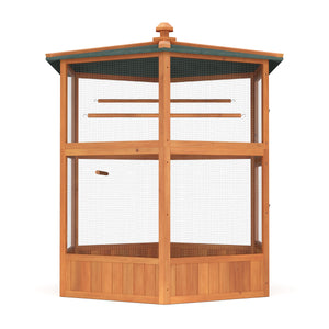Vogelvoliere Holz 150 x 160 cm 6-eckig