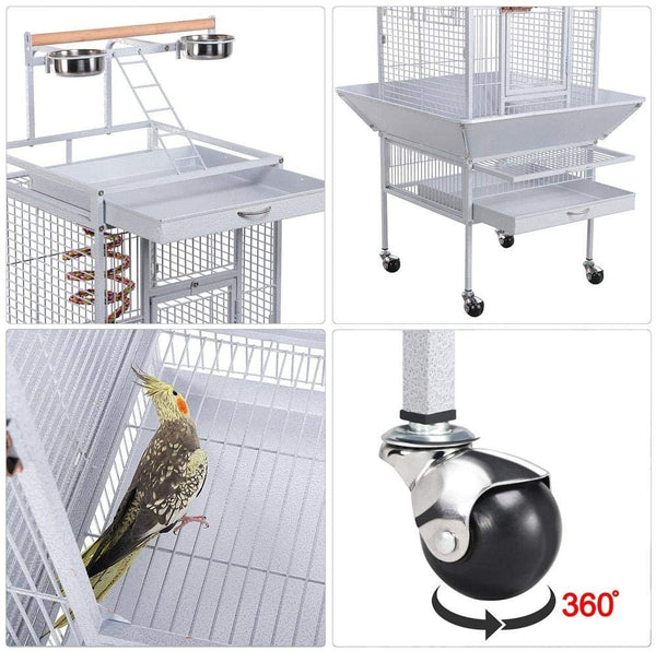 Voliere Vogelvoliere Vogelkäfig 156cm weiss