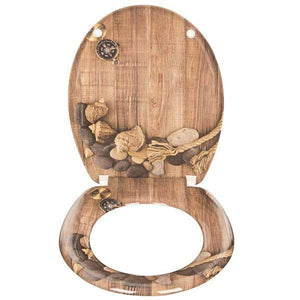 Toilettensitz mit Absenkautomatik aus Duroplast, Motiv Maritim