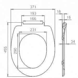 WC-Sitz Duroplast Oval mit Absenkautomatik Rose