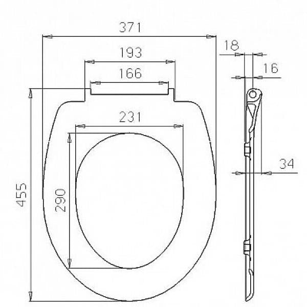 WC-Sitz Duroplast Oval mit Absenkautomatik Rose