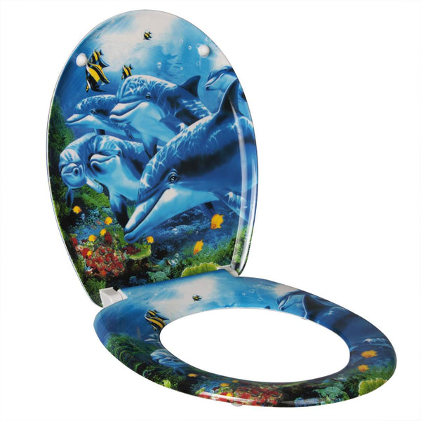 WC-Sitz Duroplast mit Absenkautomatik Delfine