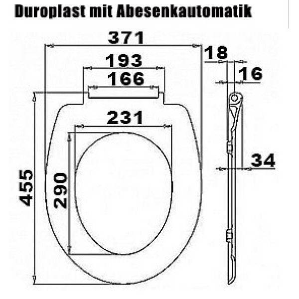WC-Sitz Duroplast mit Absenkautomatik Herz Schlüssel