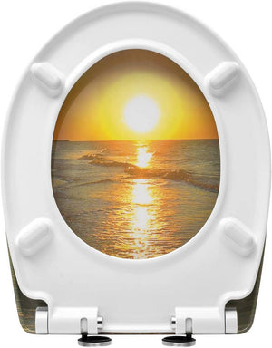 WC-Sitz Duroplast Sonnenaufgang mit Absenkautomatik und Schnellbefestigung