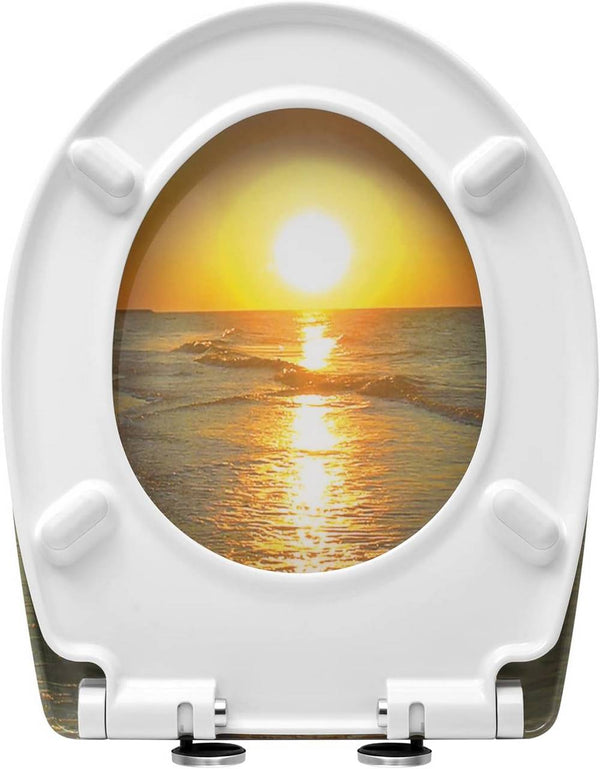 WC-Sitz Duroplast Sonnenaufgang mit Absenkautomatik und Schnellbefestigung