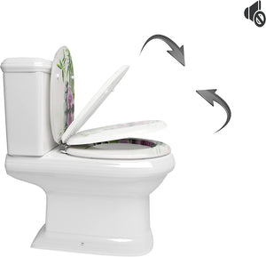 WC-Sitz MDF mit Absenkautomatik Softclose Scharnier Steine Blumen
