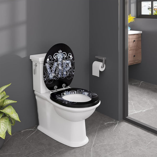 WC-Sitz Toilettensitz mit Absenkautomatik MDF Holzkern Softclose Scharnier