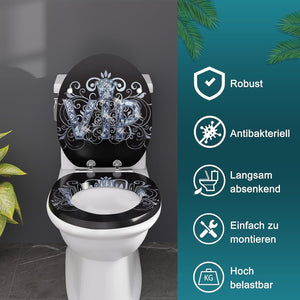 WC-Sitz Toilettensitz mit Absenkautomatik MDF Holzkern Softclose Scharnier