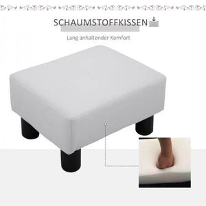 Fusshocker Sitzhocker Eingangbank Rückenfreier Sitzbank Chesterfield Weiss