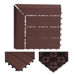 WPC Eck-Gartenfliese Rhone + Abschluss Premium Ecke rechts