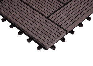 WPC Eck-Gartenfliese Rhone + Abschluss Premium Ecke versetzt
