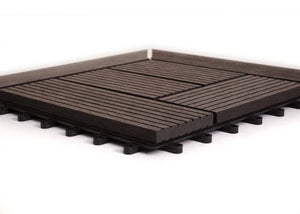 WPC Eck-Gartenfliese Rhone + Abschluss Premium Ecke versetzt