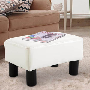 Fusshocker Sitzhocker Eingangbank Rückenfreier Sitzbank Chesterfield Weiss