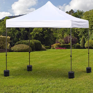 4 tlg. Pavillon Standfuss Gewicht Partyzelt Pavillongewicht befüllbar bis 5 kg HDPE-Kunststoff Schwarz Ø25 x 6 cm