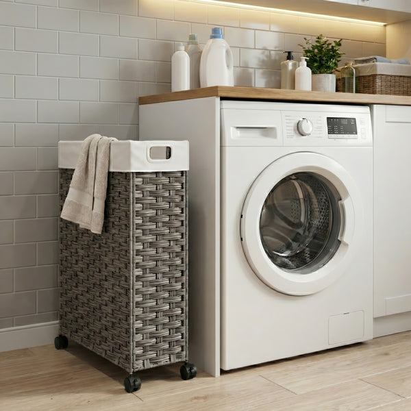Wäschekorb Rattan 1 Fach 66L grau