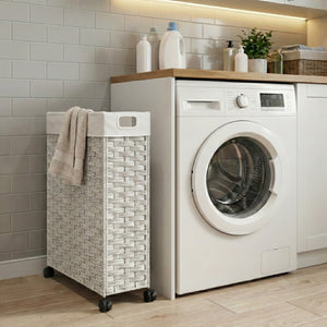 Wäschekorb Rattan 1 Fach 66L weiss