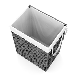 Wäschekorb Rattan mit Deckel 1 Fach 91L grau