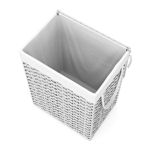Wäschekorb Rattan mit Deckel 1 Fach 91L weiss