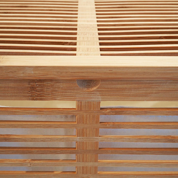 Wäschekorb Wäschetruhe Bambus 61x50x35cm