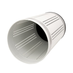 Wäschekorb mit Deckel Metall weiss