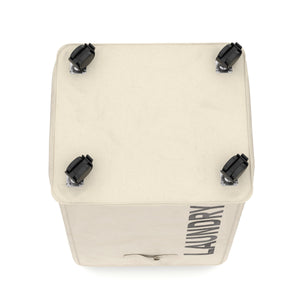 Wäschekorb auf Rollen 83L beige