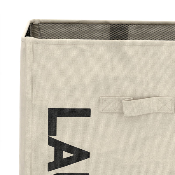 Wäschekorb auf Rollen 83L beige