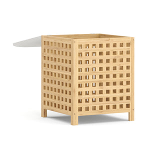 Wäschekorb Hocker Bambus VELDEN 48L natur