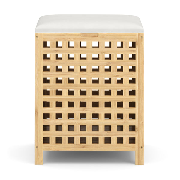 Wäschekorb Hocker Bambus VELDEN 48L natur