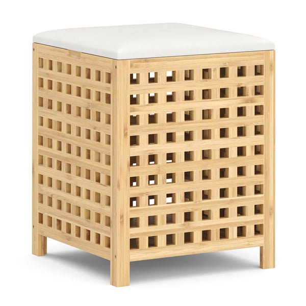 Wäschekorb Hocker Bambus VELDEN 48L natur