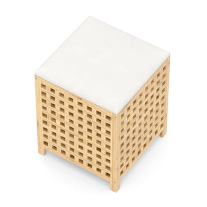 Wäschekorb Hocker Bambus VELDEN 48L natur