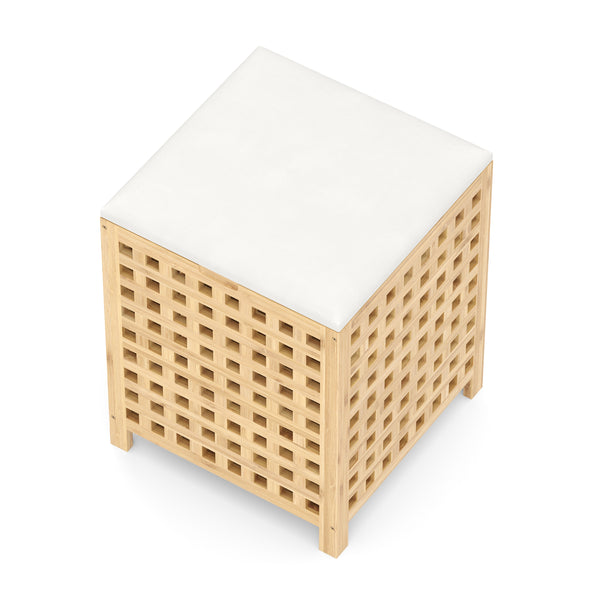 Wäschekorb Hocker Bambus VELDEN 48L natur
