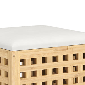 Wäschekorb Hocker Bambus VELDEN 48L natur