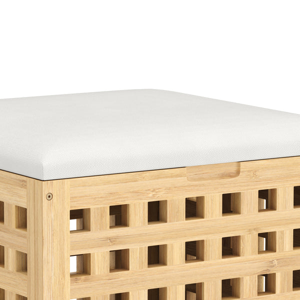 Wäschekorb Hocker Bambus VELDEN 48L natur