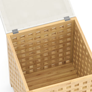 Wäschekorb Hocker Bambus VELDEN 48L natur