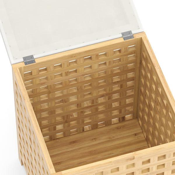 Wäschekorb Hocker Bambus VELDEN 48L natur