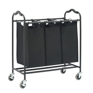 Wäschesammler 3 Fächer 138L schwarz